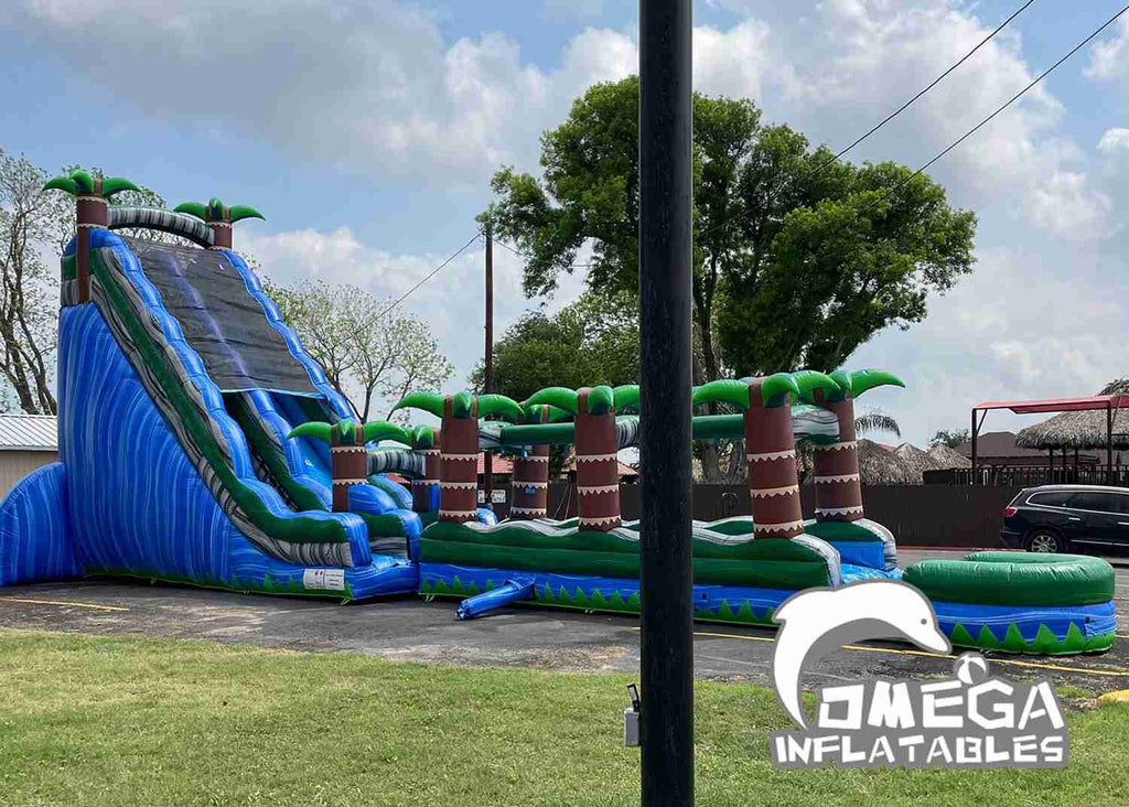 25FT Tropical Rush Splash Big Water Slide