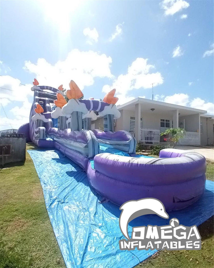 25FT Purple Thunder Inflatable Water Slide