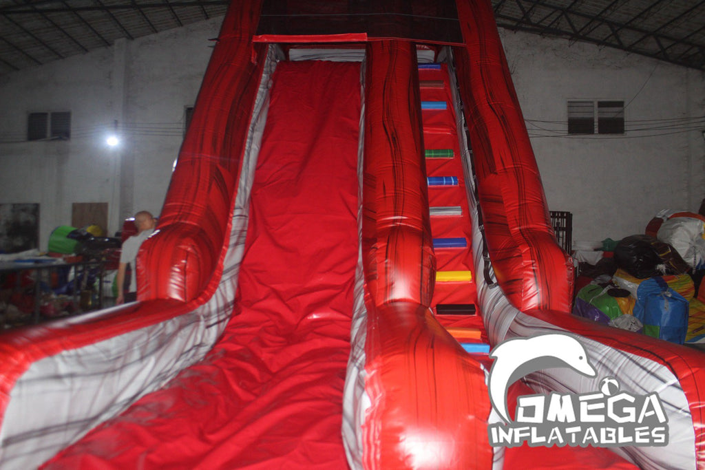 18FT Marble Red Inflatable Water Slide (Longer Version)