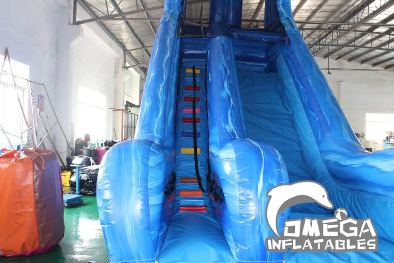 18FT Blue Marble Wave Water Slide