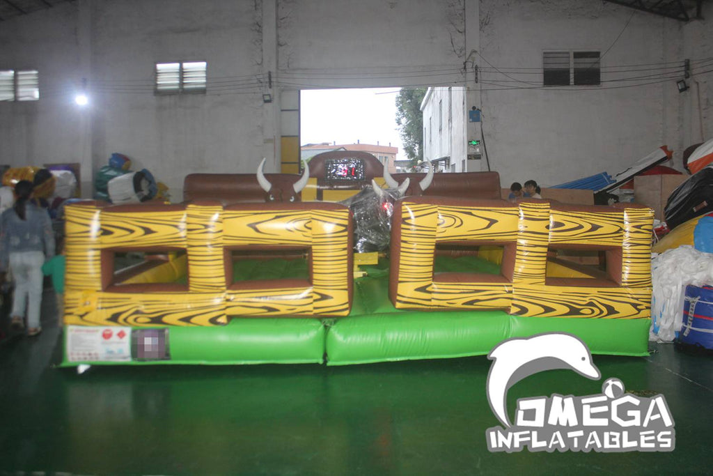 Mechanical Bull Ride With Inflatable Mattress With Display