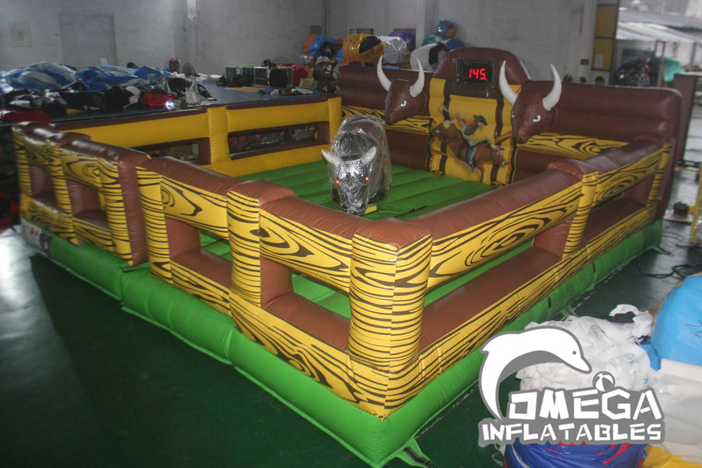 Mechanical Bull Ride With Inflatable Mattress With Display