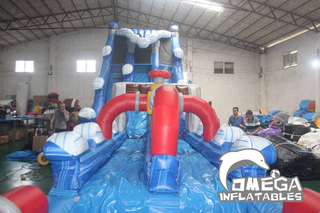 21FT Hoover Dam Double-Lane Inflatable Water Slide