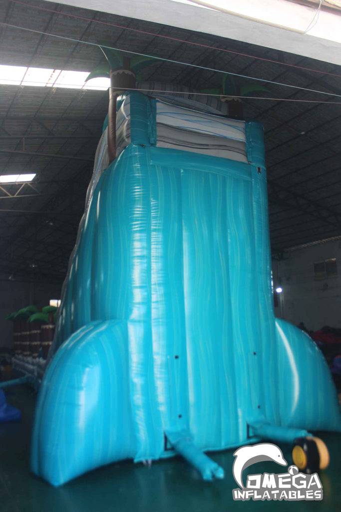 25FT Lake Blue Splash Water Slide Commercial Inflatable for Sale