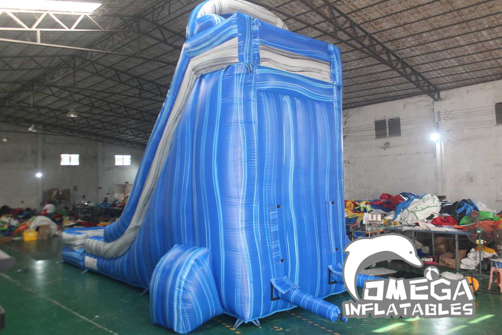 22FT Marble Blue Water Slide Wholesale Commercial Water Slides