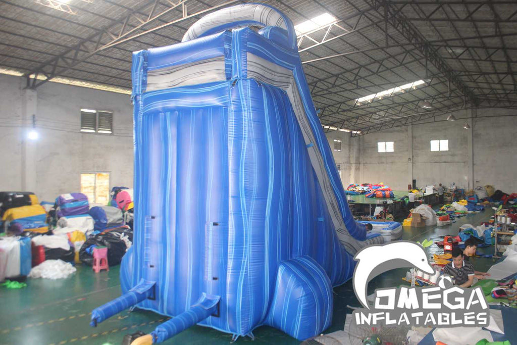 22FT Marble Blue Water Slide Wholesale Commercial Water Slides