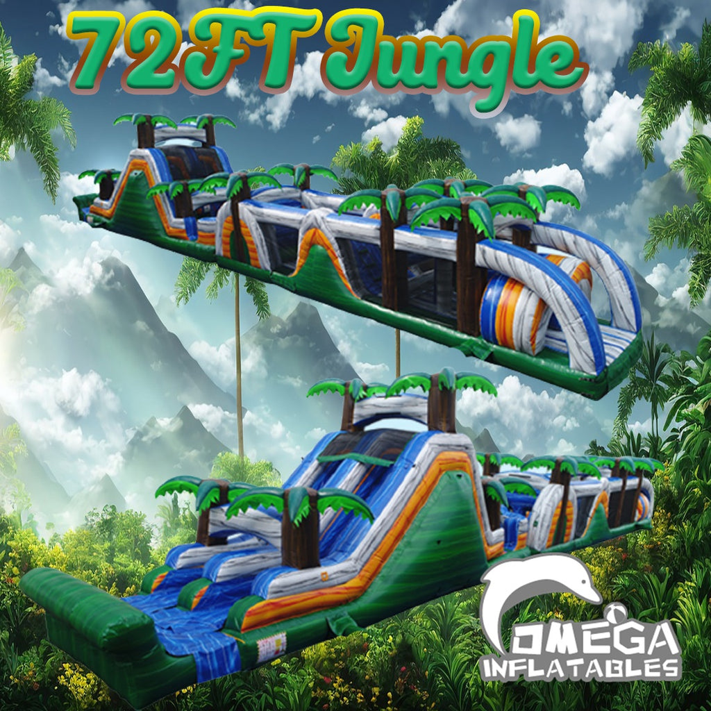 72FT Inflatable Tropical Obstacle Course