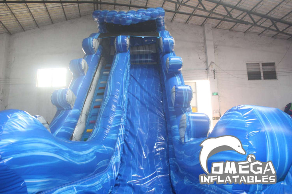 23FT Marble Blue Wave Water Slide