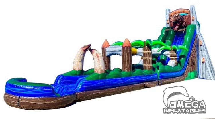 24FT Inflatable Jurassic Rush Water Slide - Omega Inflatables Factory