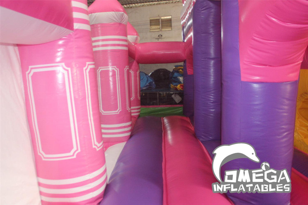 Flower Castle Inflatable Combo Princess Bounce House for Sale - Omega Inflatables Factory