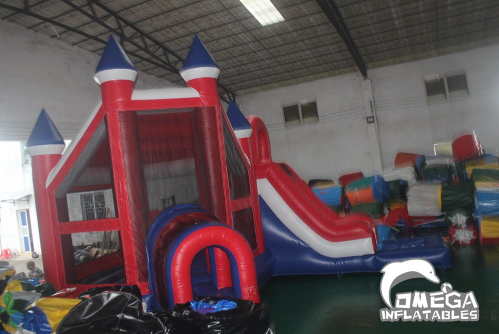 Patriotic Deluxe Castle Inflatable Water Combo