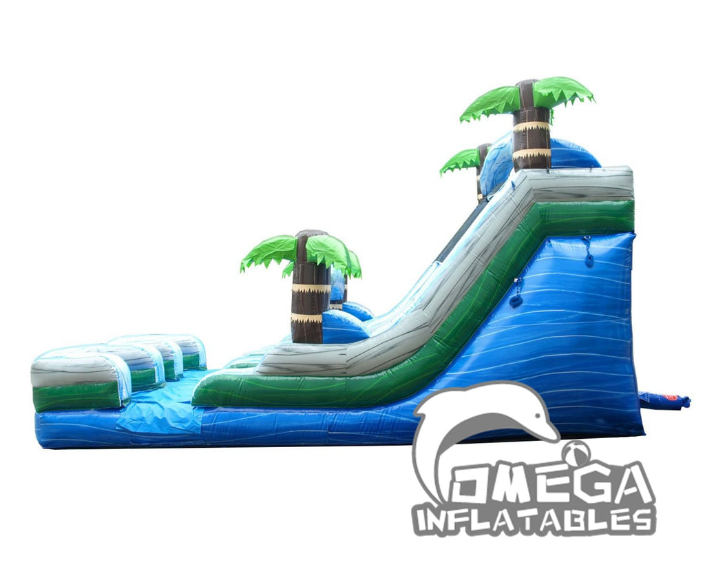 15FT Tropical Marble Double Bay Commercial Inflatable Water Slide