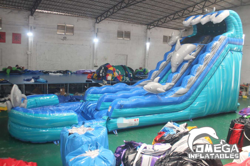 19FT Dolphin Inflatable Water Slide