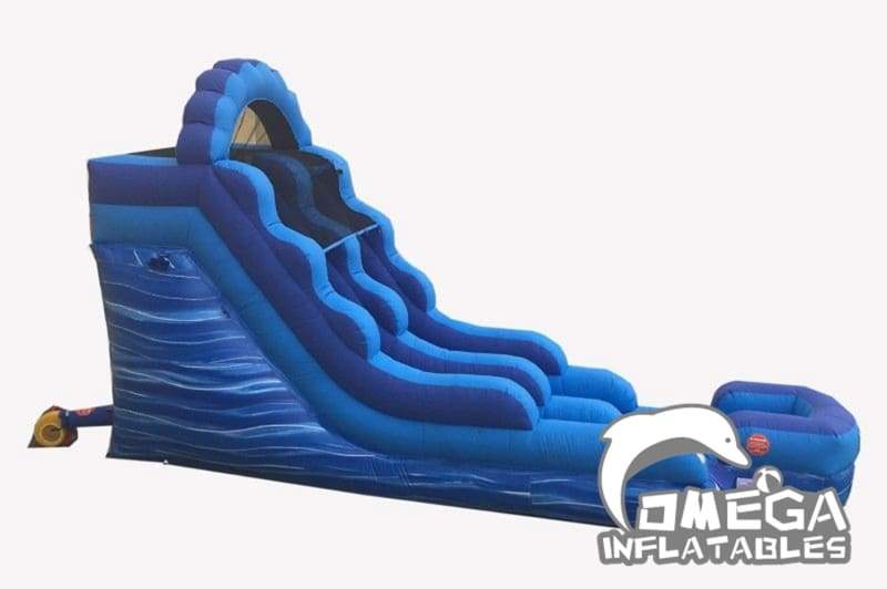 15FT Blue Marble Wet Dry Inflatable Slide