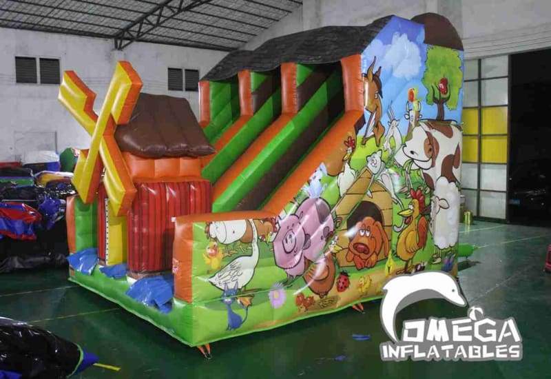 15FT Farm Double Lanes Dry Slide