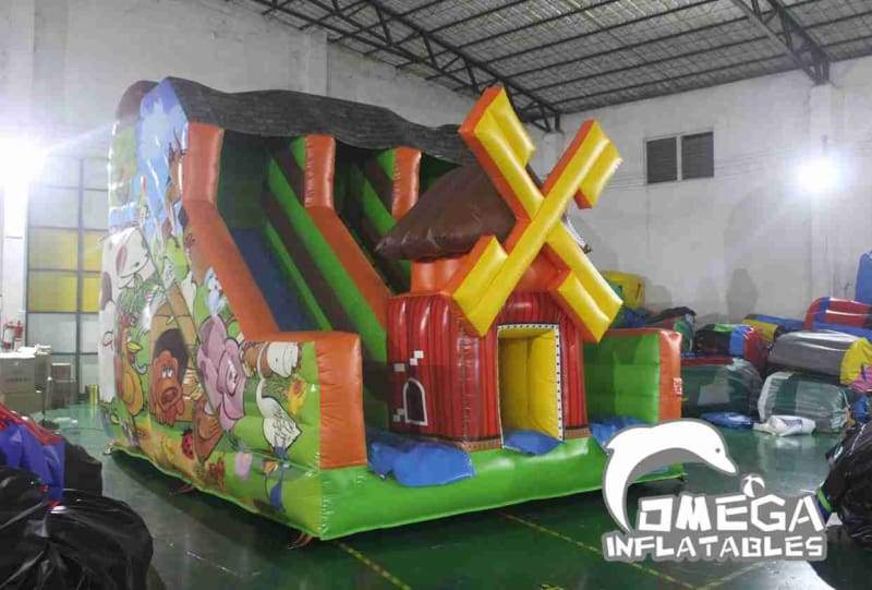 15FT Farm Double Lanes Dry Slide