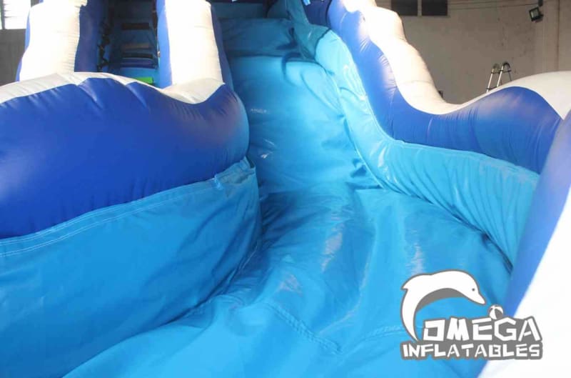 17FT Blue Marble Curved Inflatable Water Slide