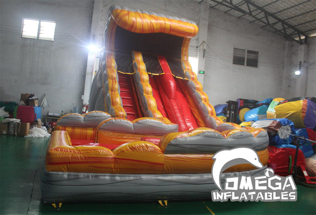 18FT Volcano Curve Inflatable Water Slide - Omega Inflatables Factory