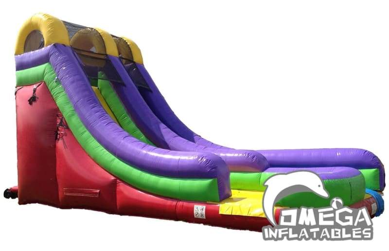 18FT Retro Rainbow Wet Dry Inflatable Slide