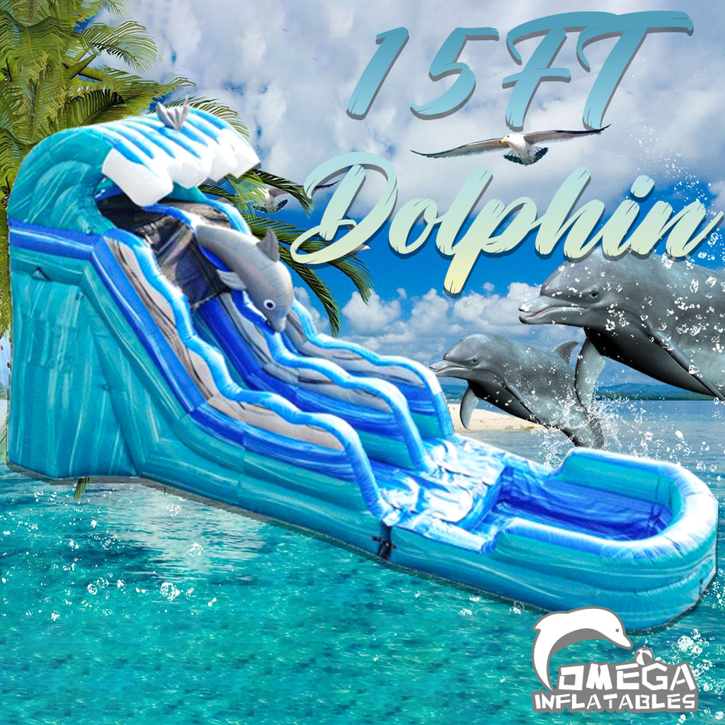 15FT Dolphin Inflatable Water Slide