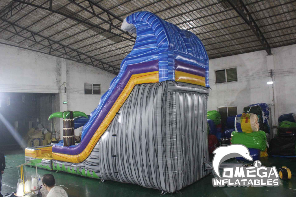 20FT Tropical Wave Marble Inflatable Water Slide