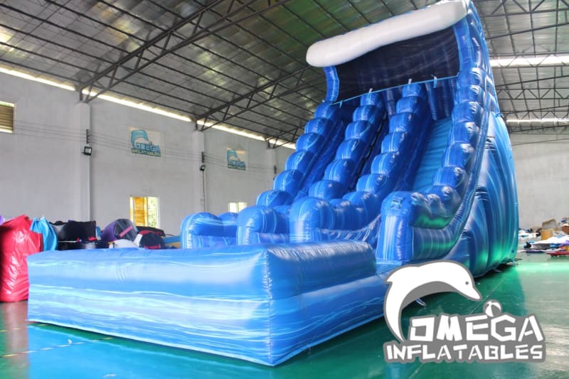 20FT Blue Marble Wave Water Slide