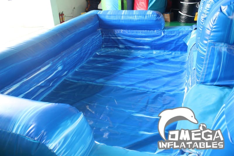 20FT Blue Marble Wave Water Slide