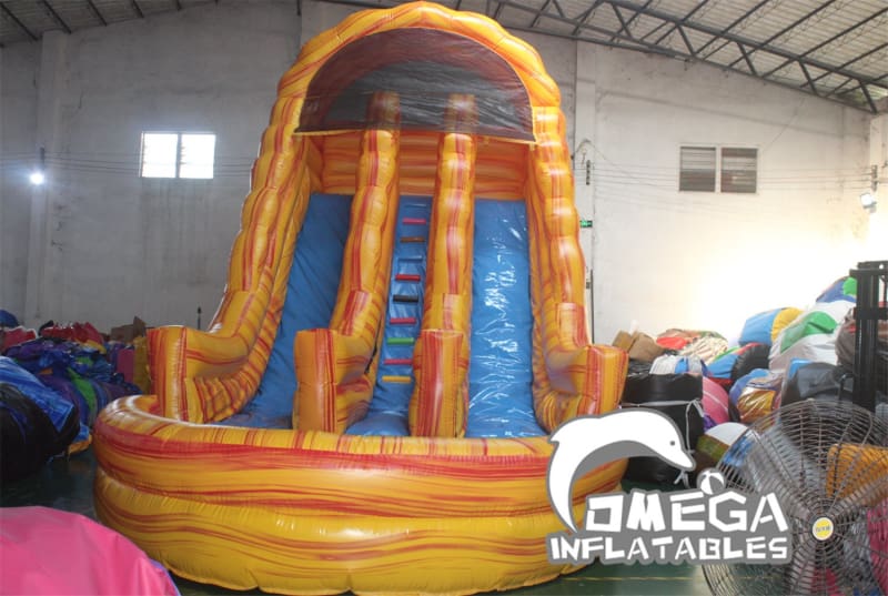 20FT Lava Fall Dual Lane Wet Dry Slide