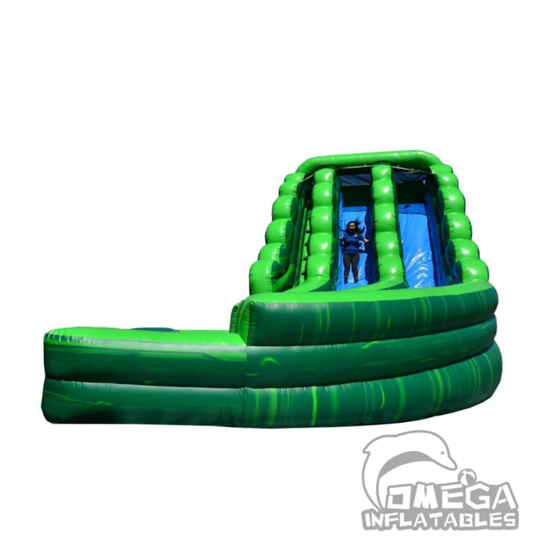 20FT Tropical Marble Curve Dual Lane Wet Dry Slide