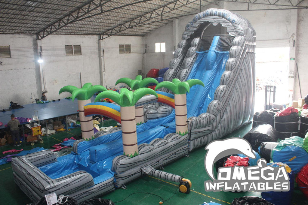 22FT Roaring River Rainbow Tropical Water Slide (Small Version) - Omega Inflatables Factory