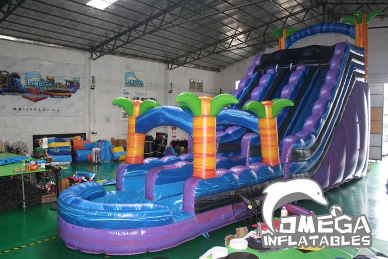 22FT Purple Tropical Water Slide