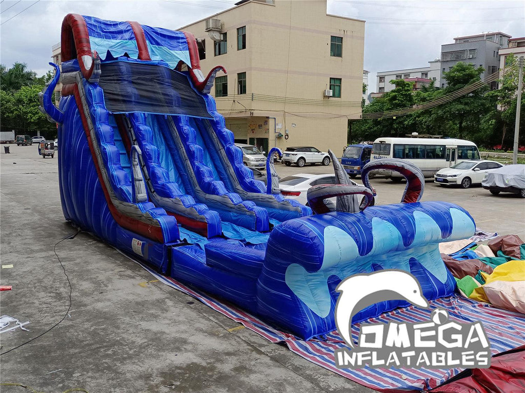 24FT Inflatable Ocean Battle Water Slide - Omega Inflatables Factory