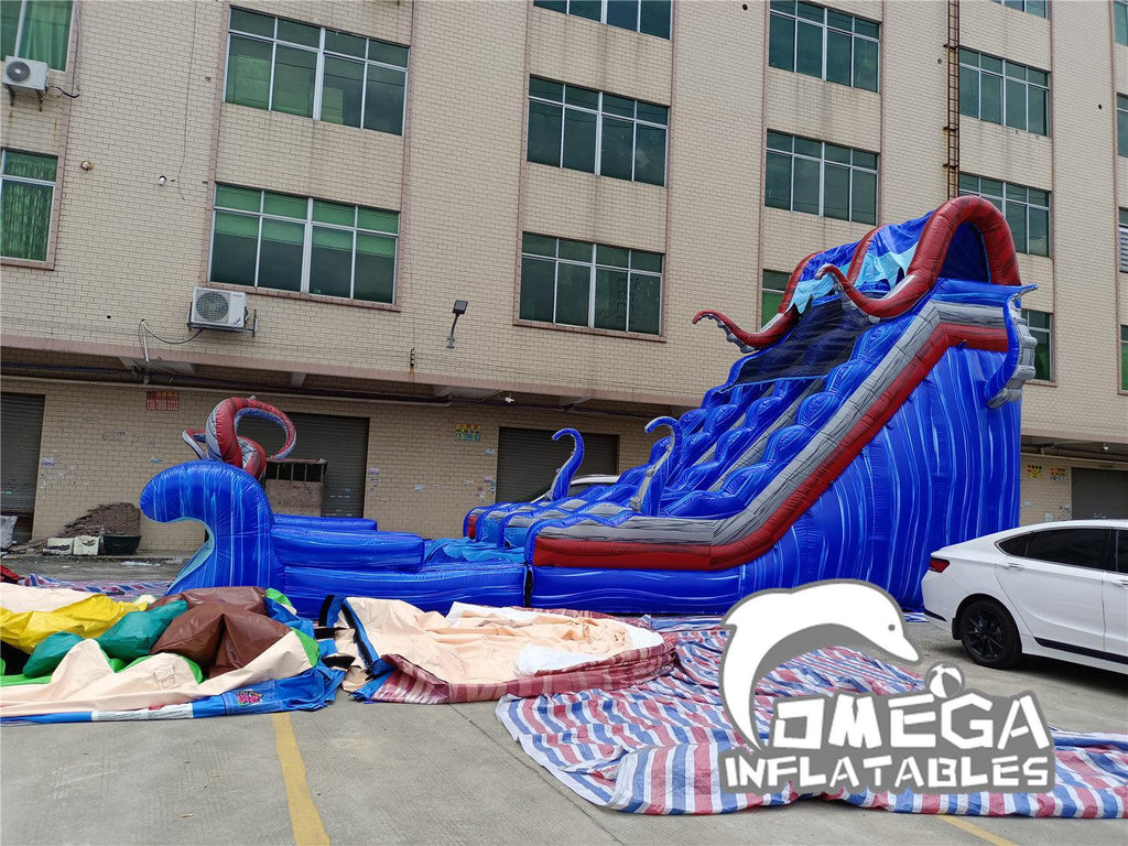 24FT Inflatable Ocean Battle Water Slide - Omega Inflatables Factory