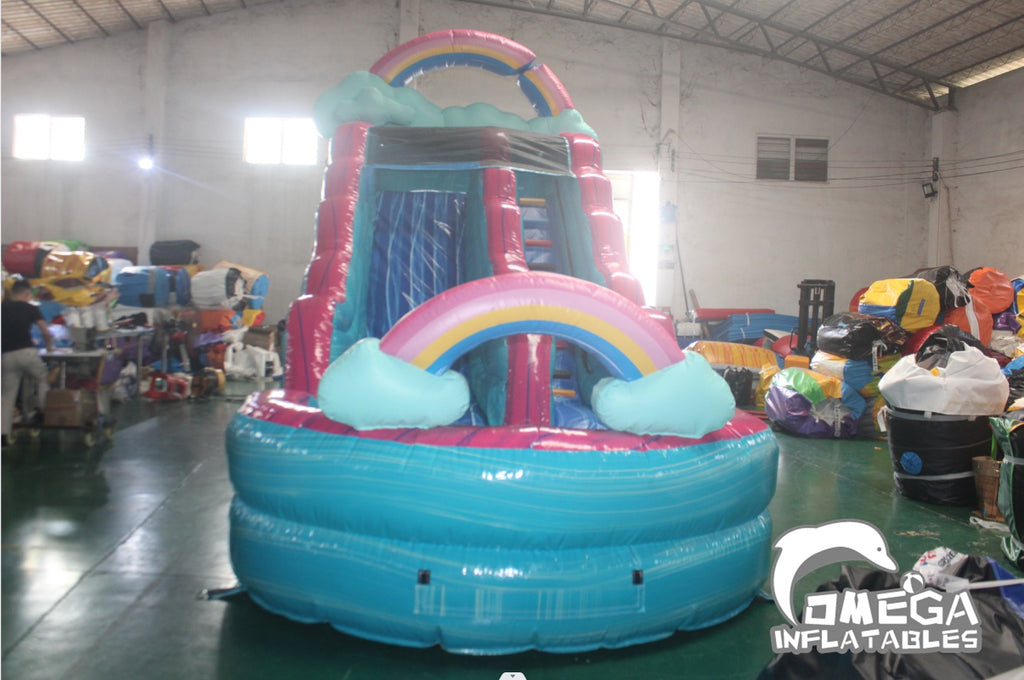 16FT Rainbow Inflatable Water Slide