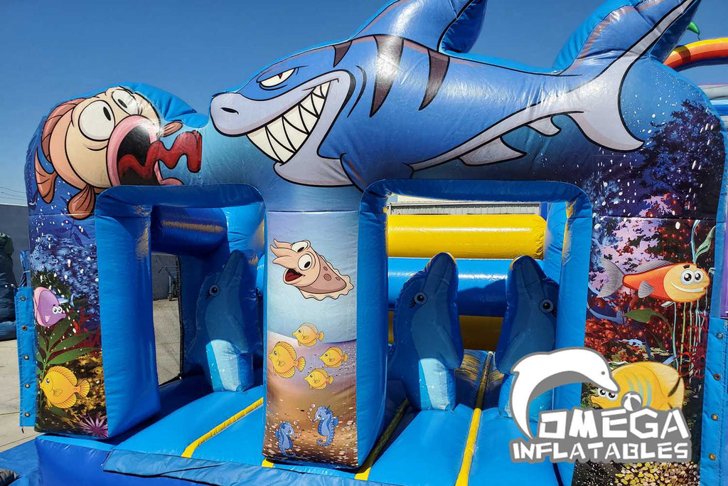 33FT Shark Challenge Commercial Inflatable Obstacle Course