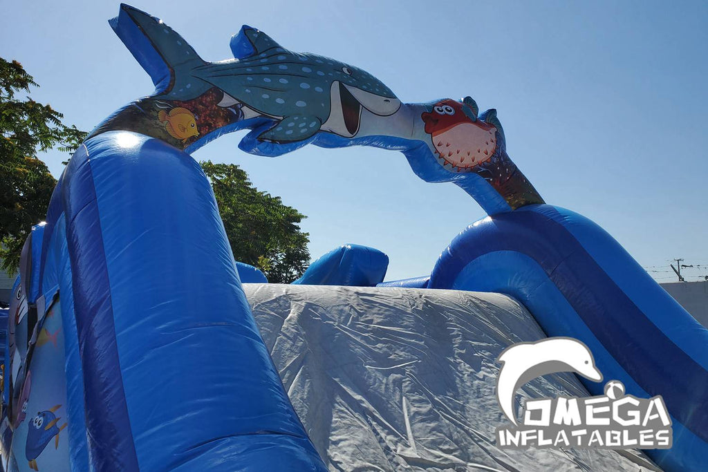 33FT Shark Challenge Commercial Inflatable Obstacle Course