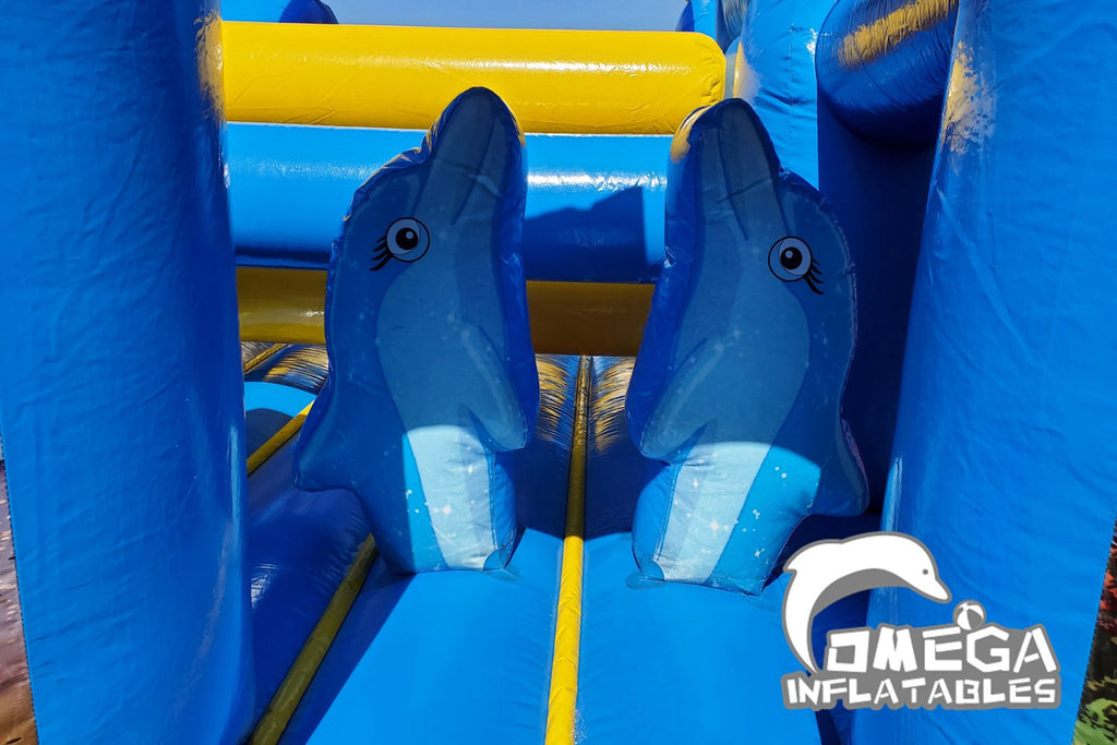 33FT Shark Challenge Commercial Inflatable Obstacle Course