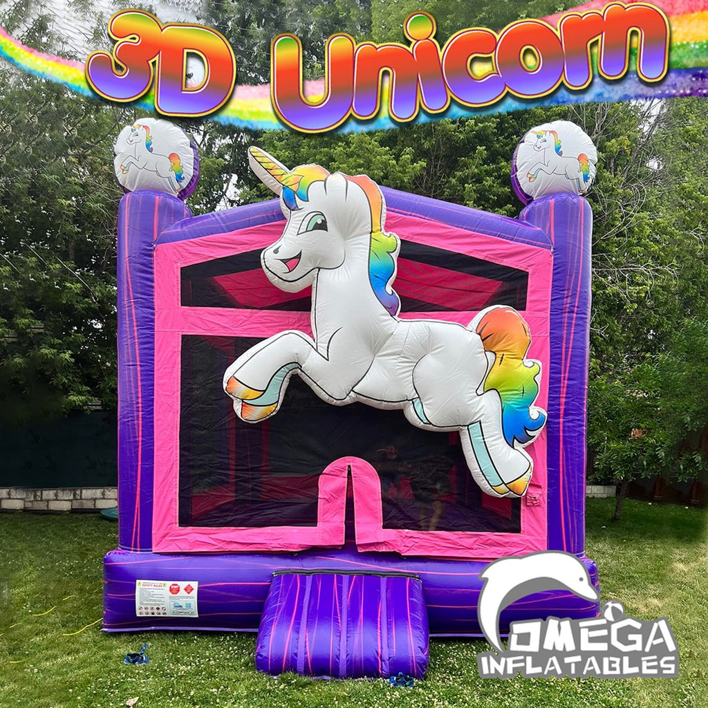 Inflatable 3D Unicorn Bounce House