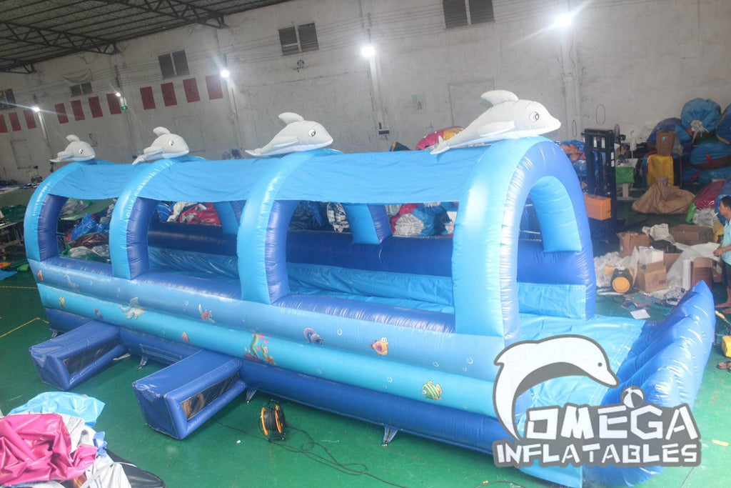 Dolphin Slip N Slide Commercial Slip and Slide for Sale - Omega Inflatables Factory