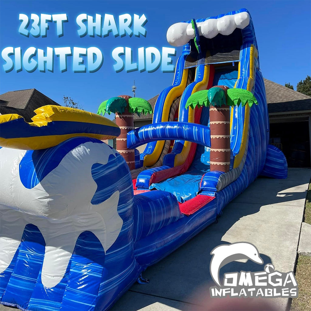 23FT Shark Sighted Inflatable Water Slide
