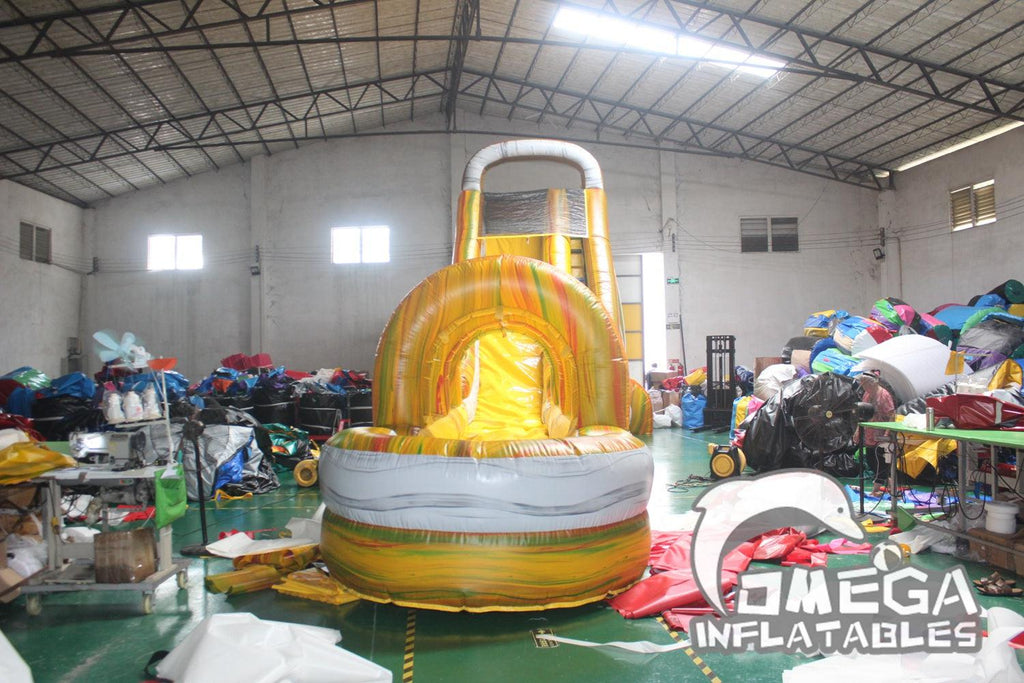 22FT Marble Rainbow Water Slide - Omega Inflatables Factory