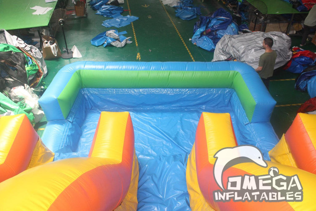 18FT Triple Lane Water Slide - Omega Inflatables Factory