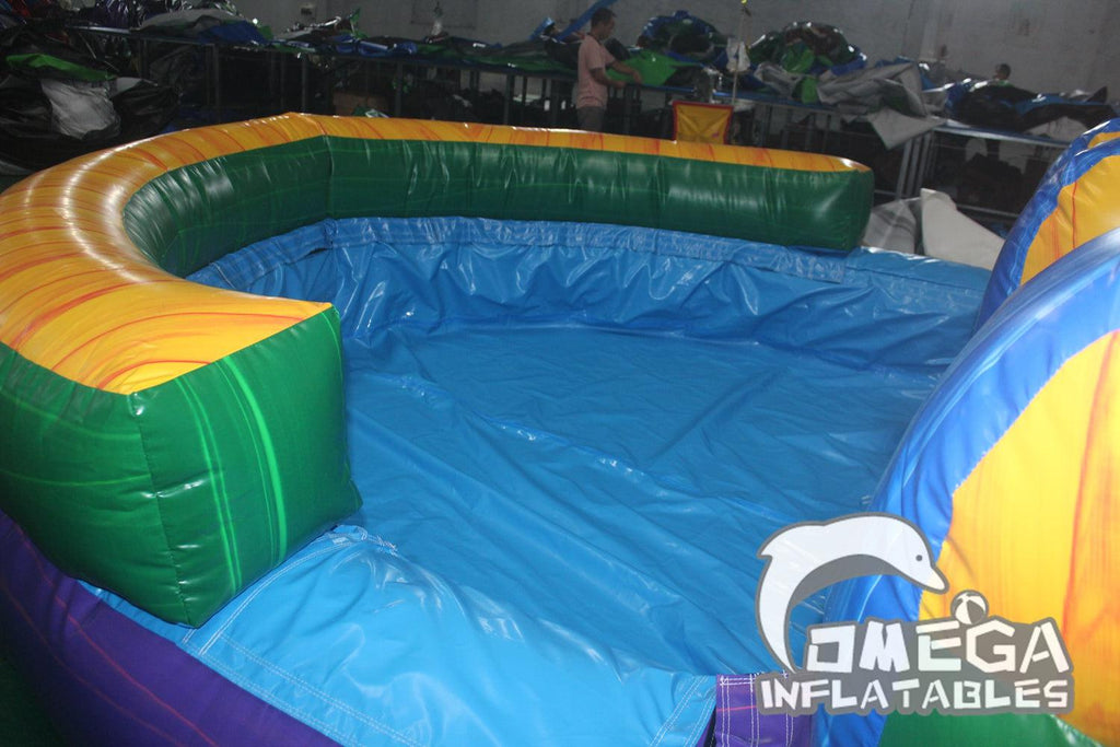 16FT Dual Wavey Dolphin Water Slide - Omega Inflatables Factory