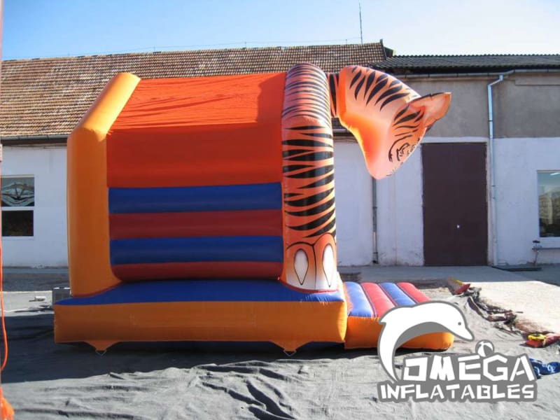 A Frame Tiger Head Bouncy Castle