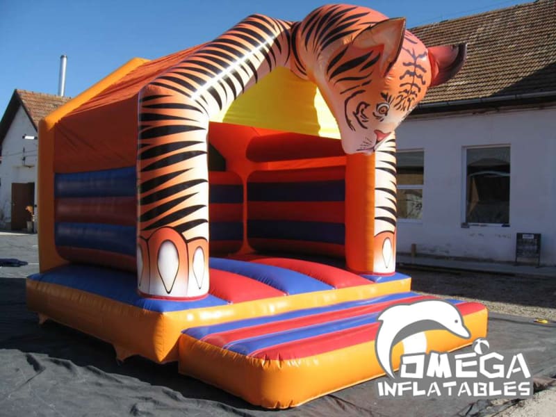 A Frame Tiger Head Bouncy Castle