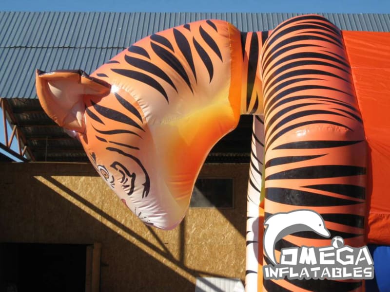 A Frame Tiger Head Bouncy Castle