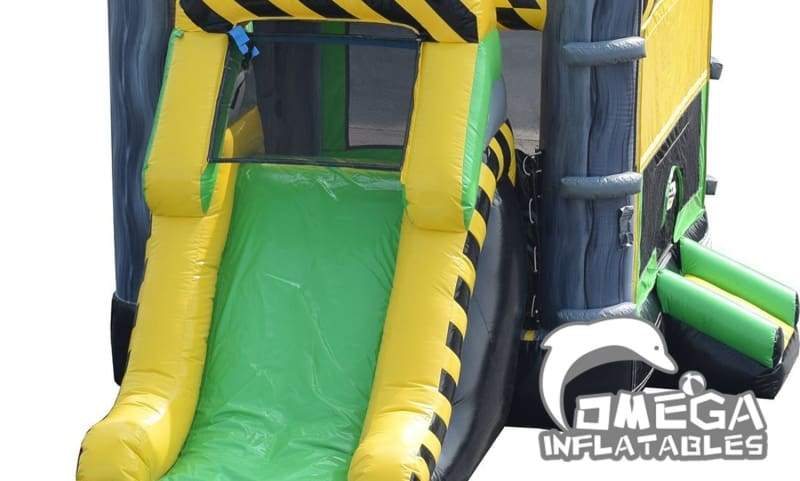 Caution Bounce House Combo Wet Slide