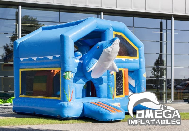 Inflatable Dolphin Jumper with Roof