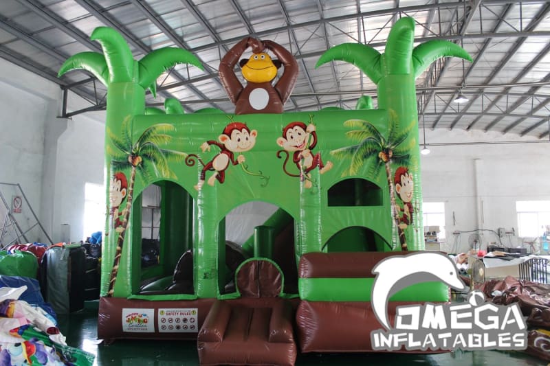 Jungle Monkey Themed Jumping Castle - Omega Inflatables