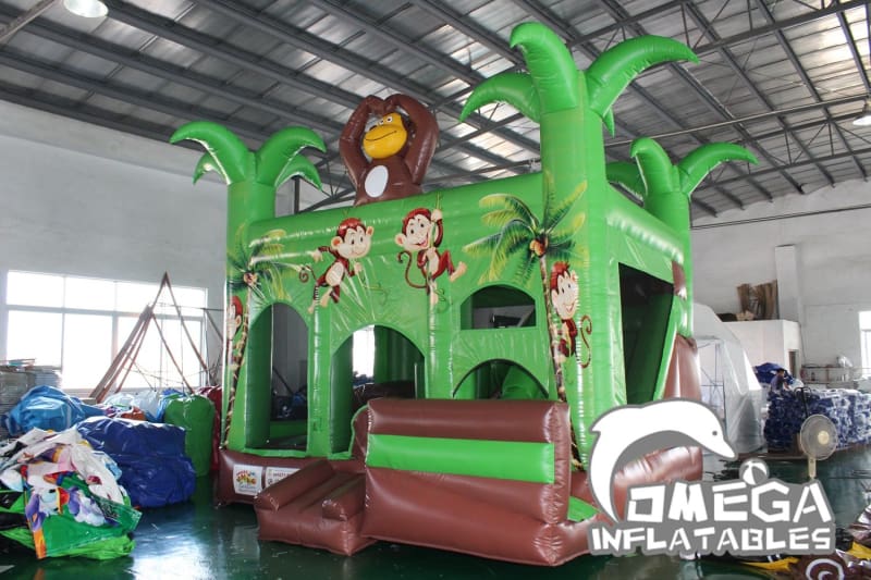 Jungle Monkey Themed Jumping Castle - Omega Inflatables